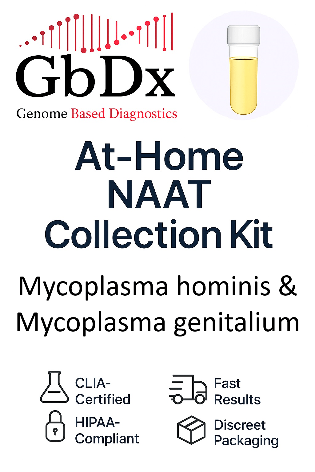 Mycoplasma Lab Screening Test Urine At - Home Collection Kit - Genome - Based Diagnostics